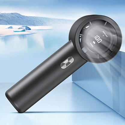 Ventilator de Mână Portabil | Afișaj LED | Gri Antracit | Turbo USB