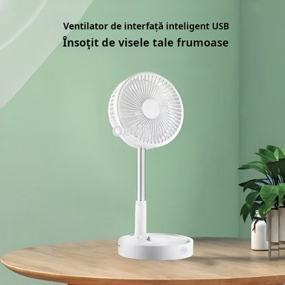 Ventilator Pliabil Telescopic Alb cu USB & Telecomanda Ø20cm
