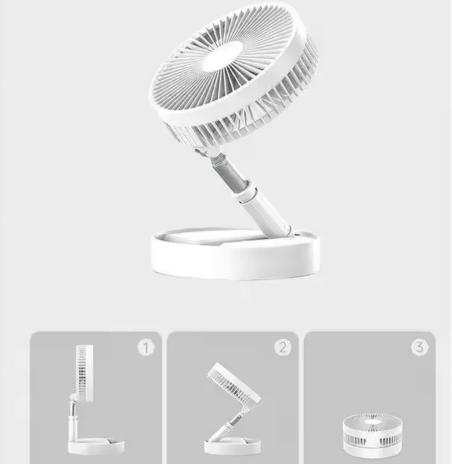 Ventilator Pliabil Telescopic Alb cu USB & Telecomanda Ø20cm