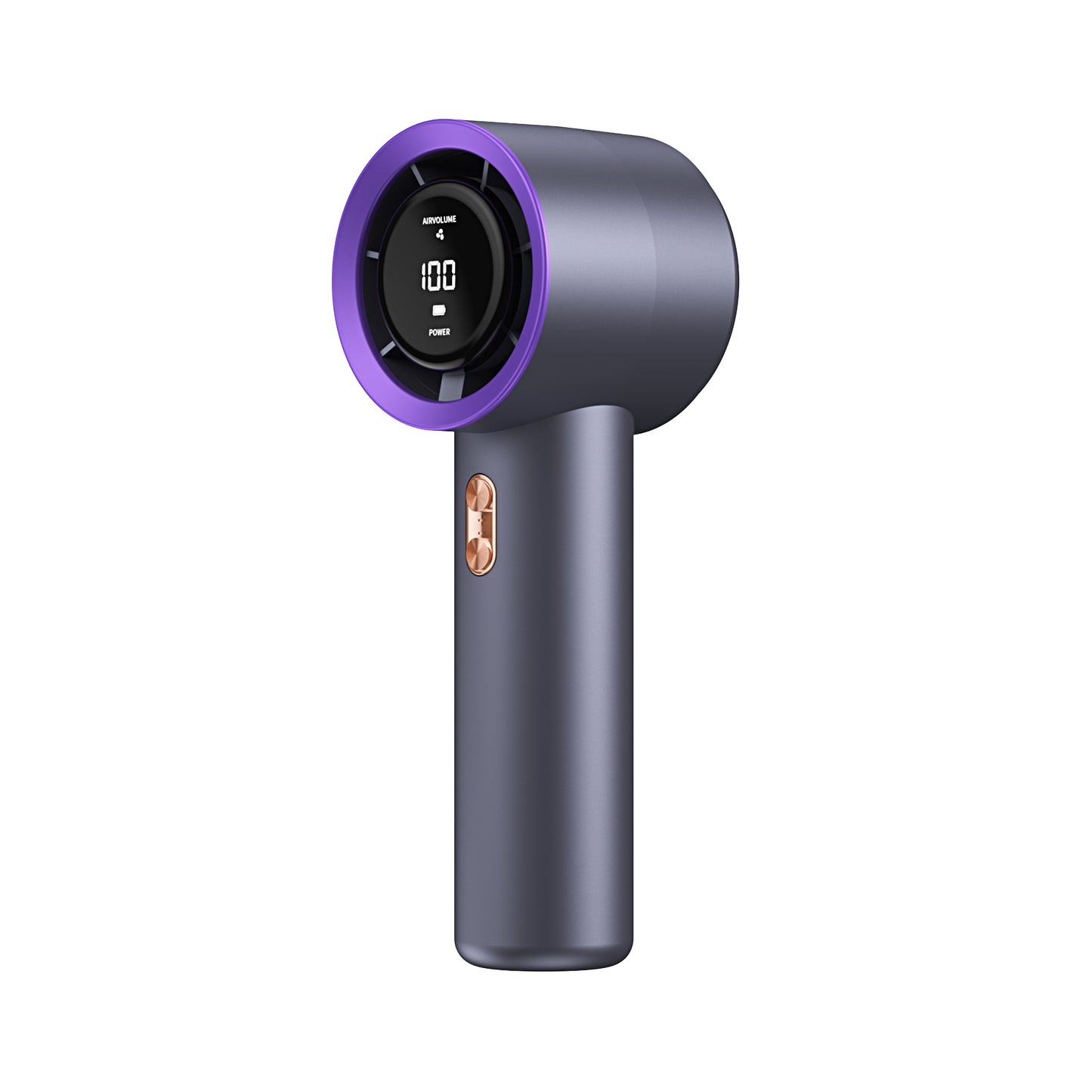 Ventilator de Mână Portabil | Afișaj LED | Gri Antracit | Turbo USB