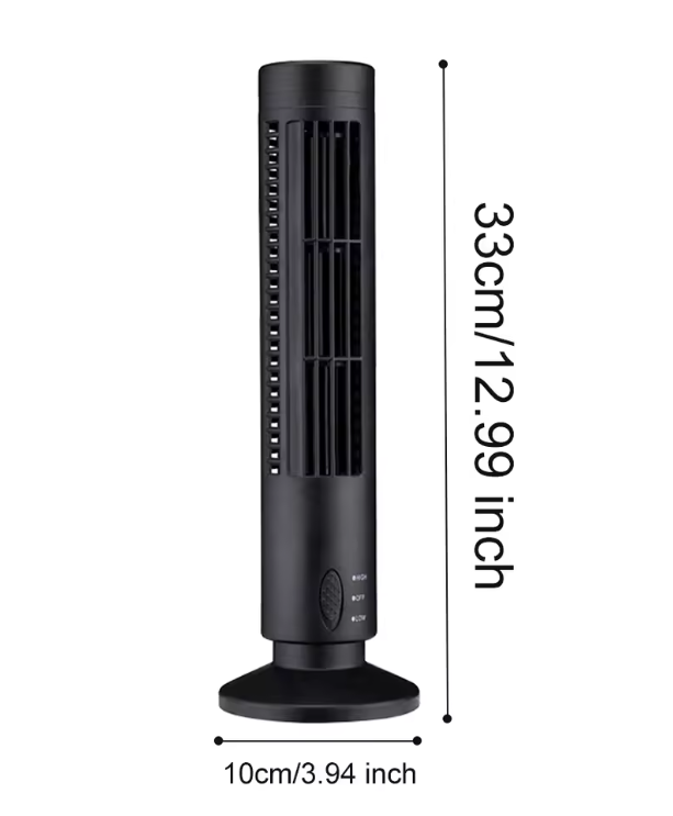 Ventilator Turn Silențios Fără Lame | 2 Viteze | USB | Portabil