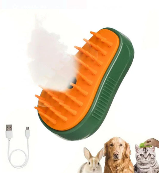 Perie cu Aburi Reincarcabila Avocado pentru Animale de Companie & Cablu USB 11.5x5.5x7cm