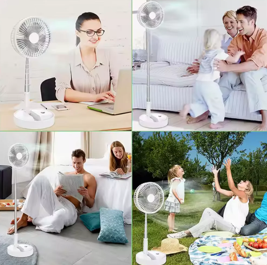 Ventilator Pliabil Telescopic Alb cu USB & Telecomanda Ø20cm