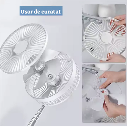 Ventilator Pliabil Telescopic Alb cu USB & Telecomanda Ø20cm