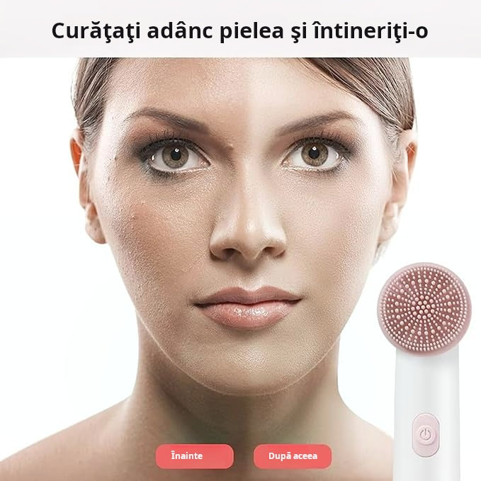 Dispozitiv Curățare Față cu Vibrații – 2 Capete Interschimbabile, 2 Viteze